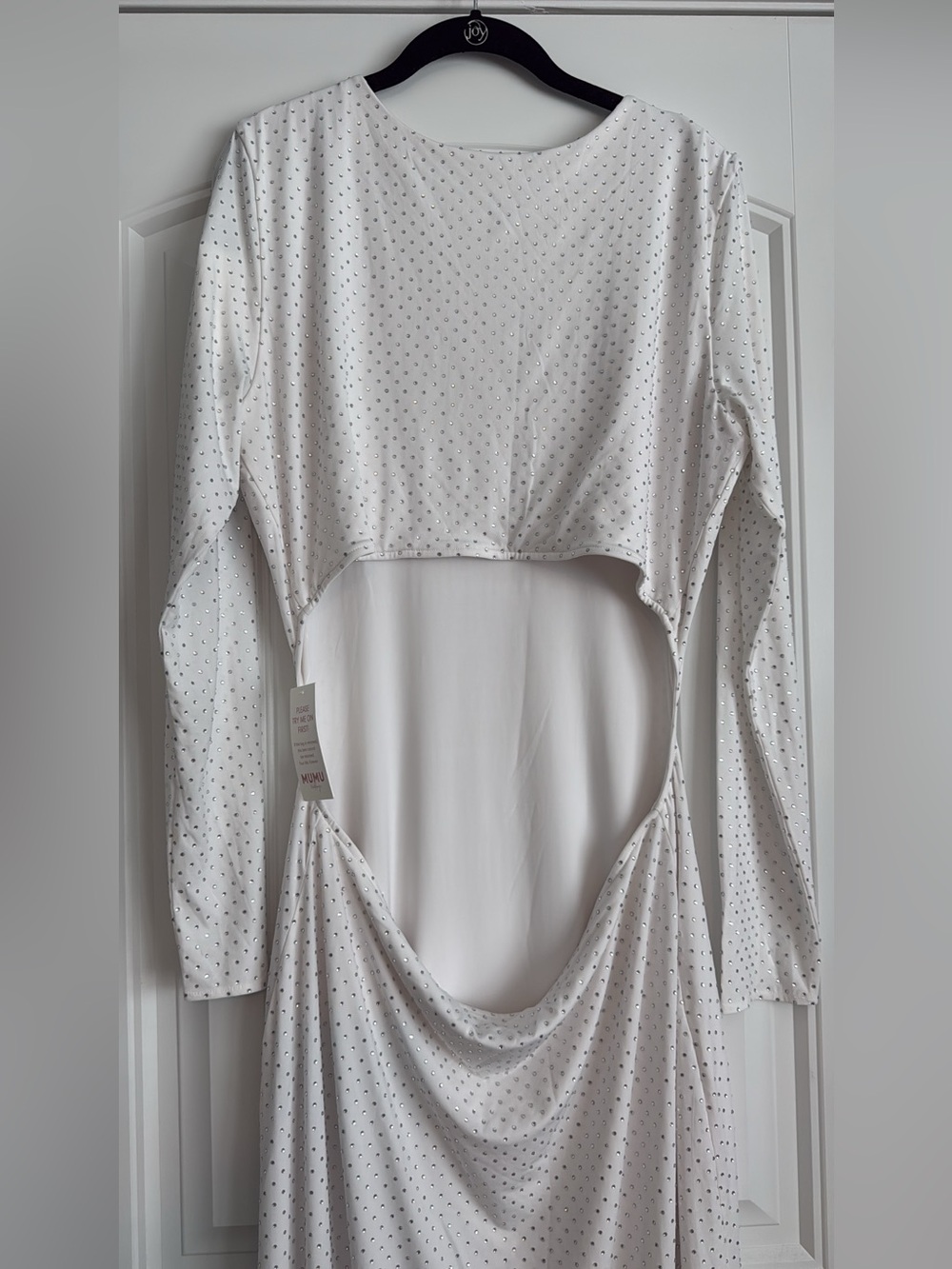 SHOW ME YOUR MUMU: The Sleek Maxi Dress in White Rhinestone Spandy, NWT, XXL - Picture 4 of 5